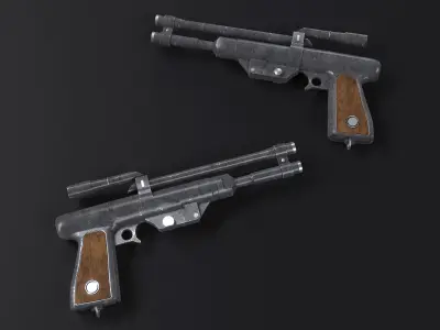 BLASTER PISTOL Low-poly 3D model