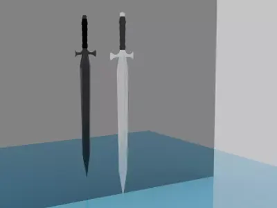 Low poly sword Free low-poly 3D model 7