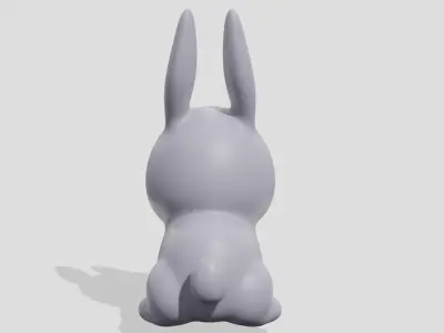 Cute gray rabbit  3D model