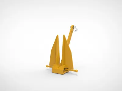 Stockless Anchor  3D model
