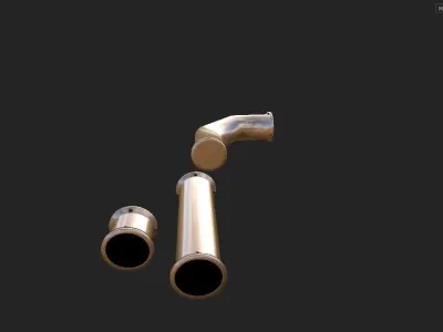 Bronze Pipes Free low-poly 3D model