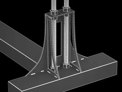 Post Industrial table and bench 3D model
