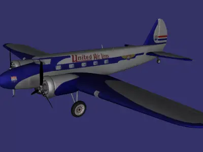 Boeing Model 247 Low-poly 3D model