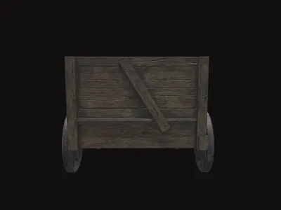 Medieval Carriage V19 Low-poly 3D model