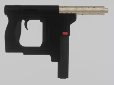 ZMK 9 Blackout Sci-Fi Tactical Pistol  Low-poly 3D model