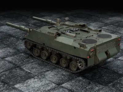 Tank Versuchstrager VT1-2 Leopard 3 game-ready low-poly Low-poly 3D model