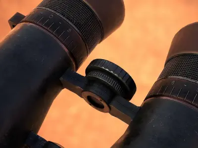 Old Binoculars Low-poly 3D model