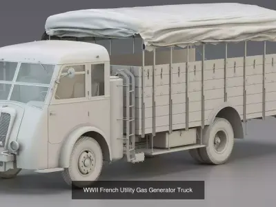 WWII French Trucks Collection 3 Models 3D Model Pack