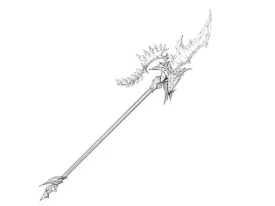 Royal Guard Spear Low-poly 3D model