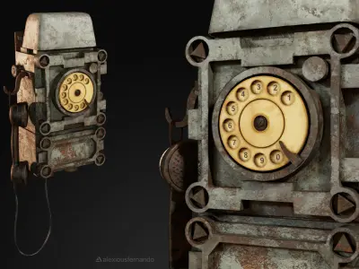 Vintage Telephone 3D model