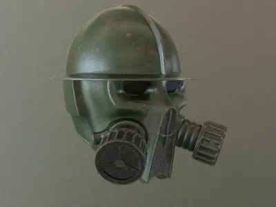 Helmet gas mask Low-poly 3D model