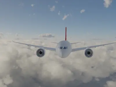 Boeing 787 Turkish Airlines Low-poly 3D model