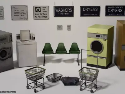 3D Front Load Washing Machine 3D model