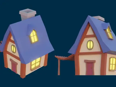 Fantasy House Low-Poly Low-poly 3D model