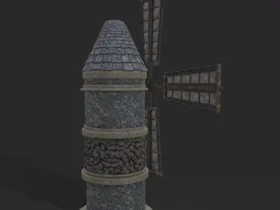 Windmill Tower Low-poly 3D model