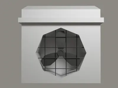 Building Roof Ventilation Fan with metallic blades Free low-poly 3D model