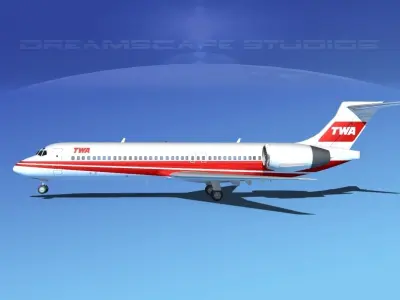 Boeing 717-200 TWA 2 3D model