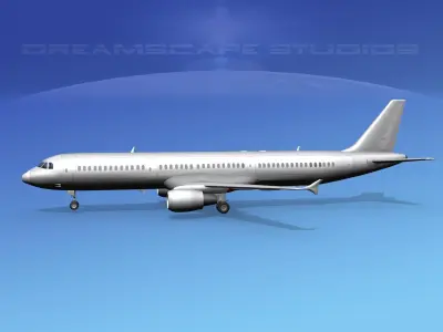 Airbus A321 Bare Metal 3D model