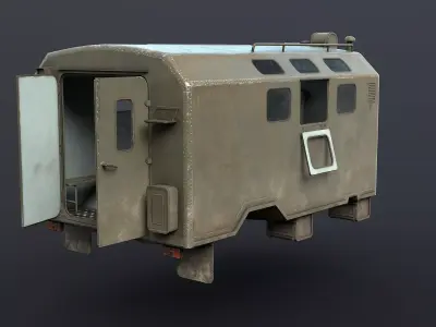 GAZ-66 KUNG Body Game Ready Low-poly 3D model