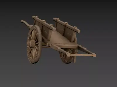 19-  Human Powered Cart from the Song Dynasty 3D model