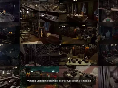 Vintage Victorian Historical Interior Collection 3D Model Pack