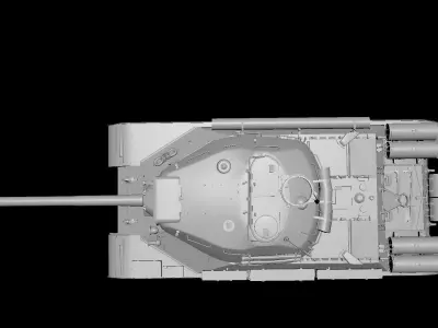 R90 IS4M Tank Low-poly 3D model