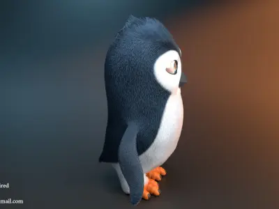 Penguin cartoon 3D model get