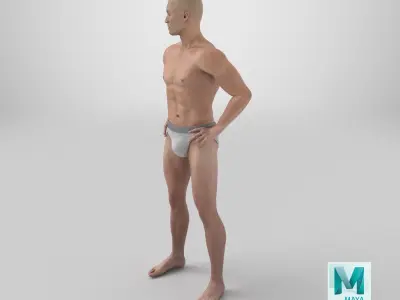 Athletic Man Figure Posing 3D model