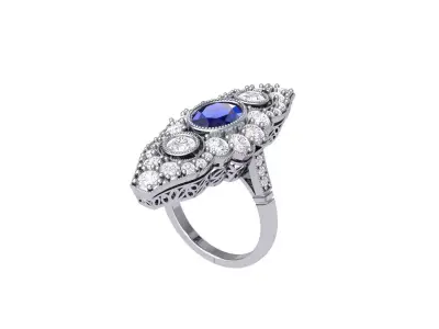 Oval Ring 3D print model 13