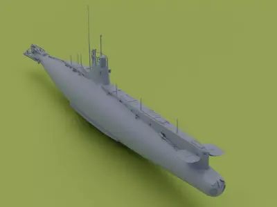 British C-Class submarine Low-poly 3D model