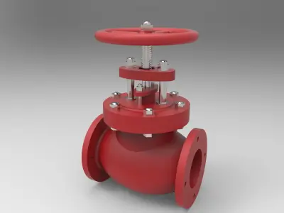 stop valve 3D model purchase