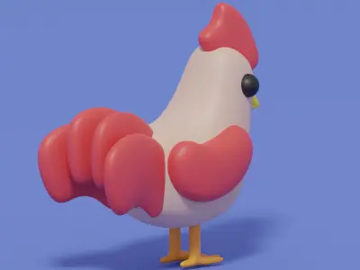 Cartoon Lovely Chicken 3D model