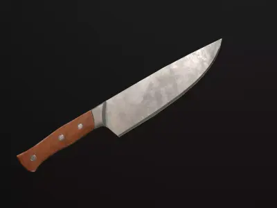 Knife kitchen Low-poly Low-poly 3D model