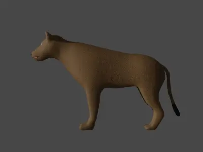 LowPoly Lioness lion Low-poly 3D model