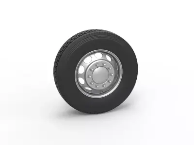 10 Hole front wheel of old school truck Scale 1 to 25 3D print model