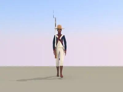 BLACK SOLDIER LOW POLY Napoleonic wars Low-poly 3D model