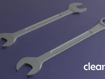 Spanners Wrenches clean used dirty Low-poly 3D model