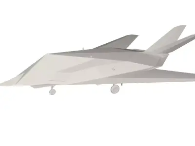 Military Plane concept Low-poly 3D model get