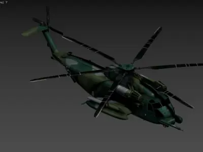 3D model of a military helicopter 3D model
