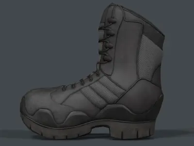 Military Boot Low-poly 3D model