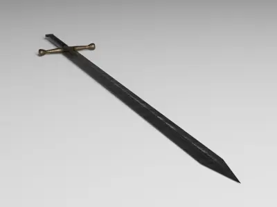 English Longsword Low-poly 3D model