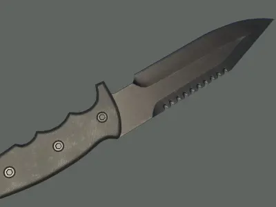 Military Knife Low-poly 3D model