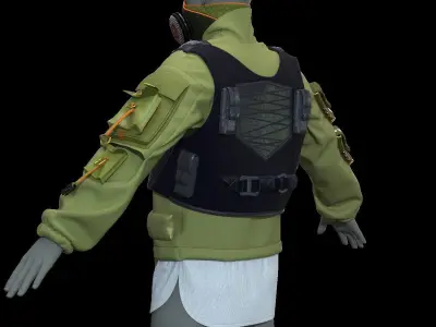 MALE JACKET VEST MASK  3D model