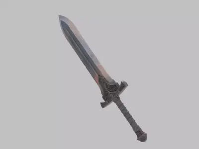Black Reliquary Greatsword Epic Dark Fantasy Weapon Low-poly 3D model