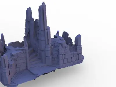 Castle stone Ruin Rocks 3D model