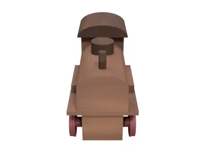 Low Poly Wooden Toy Train Low-poly 3D model purchase