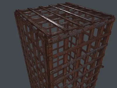 Metal Cage 3D Model Low-poly 3D model
