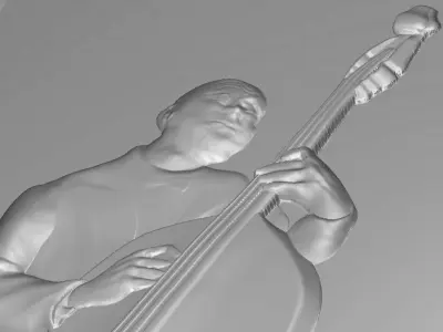 Double Bass Player Free 3D print model