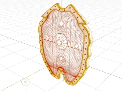 Medieval Shield Low-poly 3D model 11