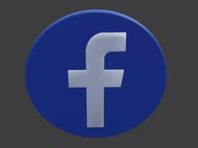 facebook logo 3D model